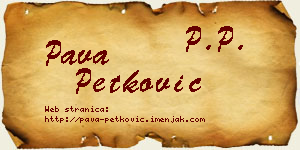 Pava Petković vizit kartica
